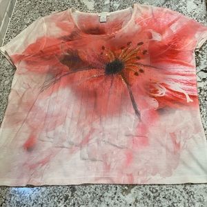 Beautiful 🎀 Chico’s Flower Shirt 🎀 Sz 2